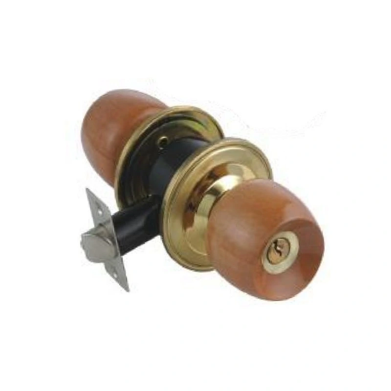 Safe Stainless Steel Entry Cylinder Wooden Entrance Hotel Round Knob Cylindrical Door Lock