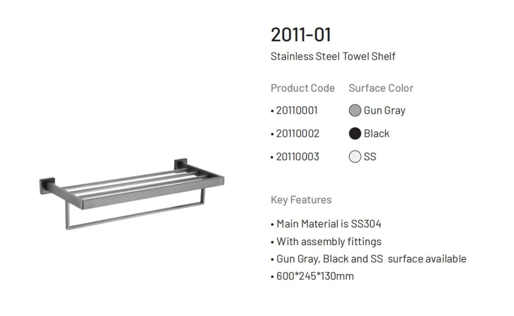 Quality Assurance Custom Stainless Steel 304 Towel Rack Ass48 Chrome Plated