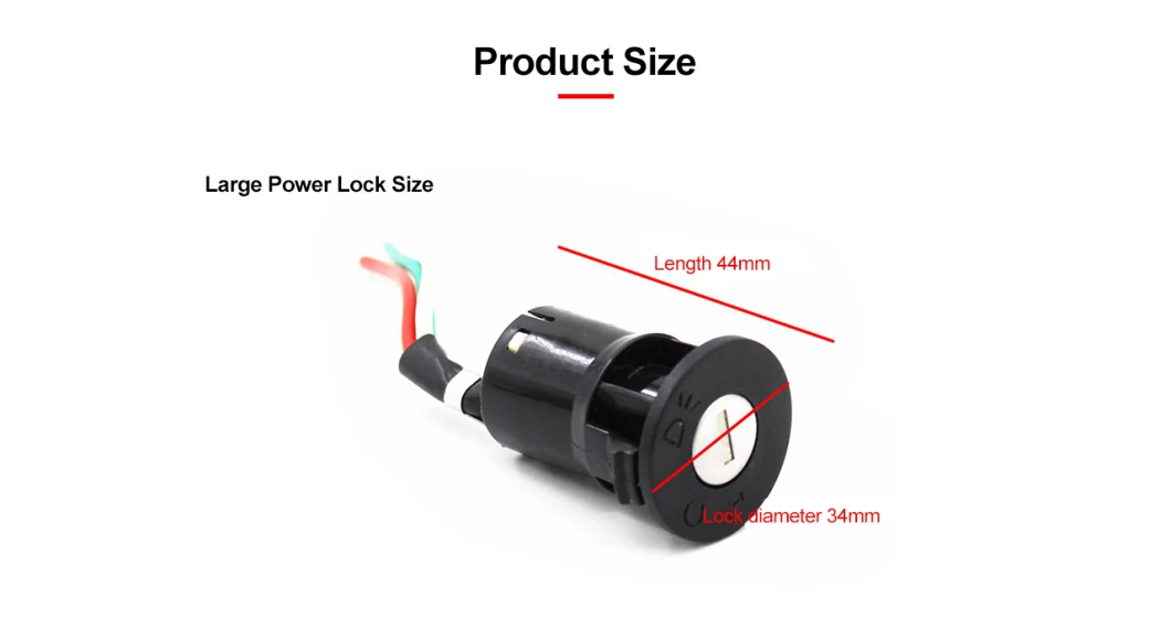 Electric Motorcycle 2/3 Line Electric Door Lock Electric Vehicle Switch Key