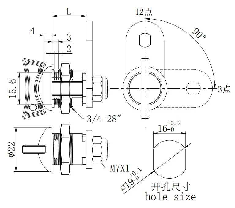 China Manufacturer High Security Cylinder Cam Lock