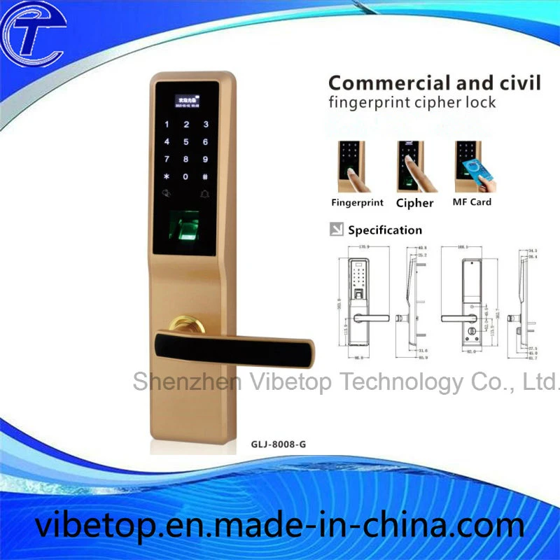 Electronic Smart Intelligent Card Key Cylinder Hotel Door Lock for Apartment