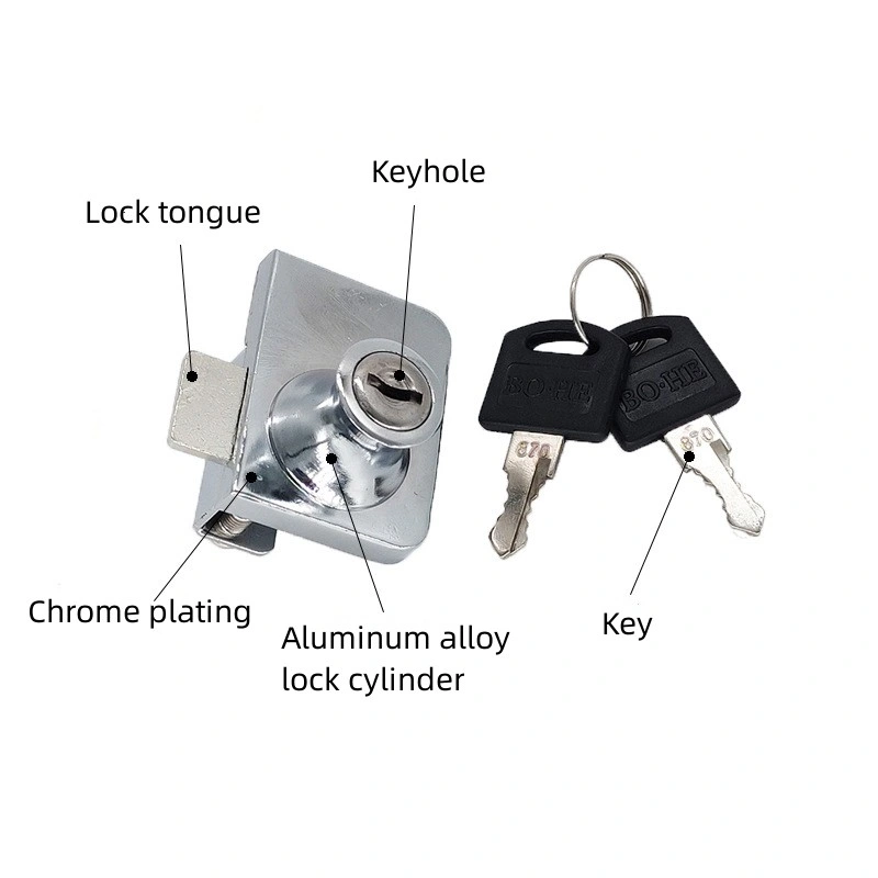 Square Cabinet Locks Hardware Furniture Zinc Alloy Metal Cabinet Door Lock