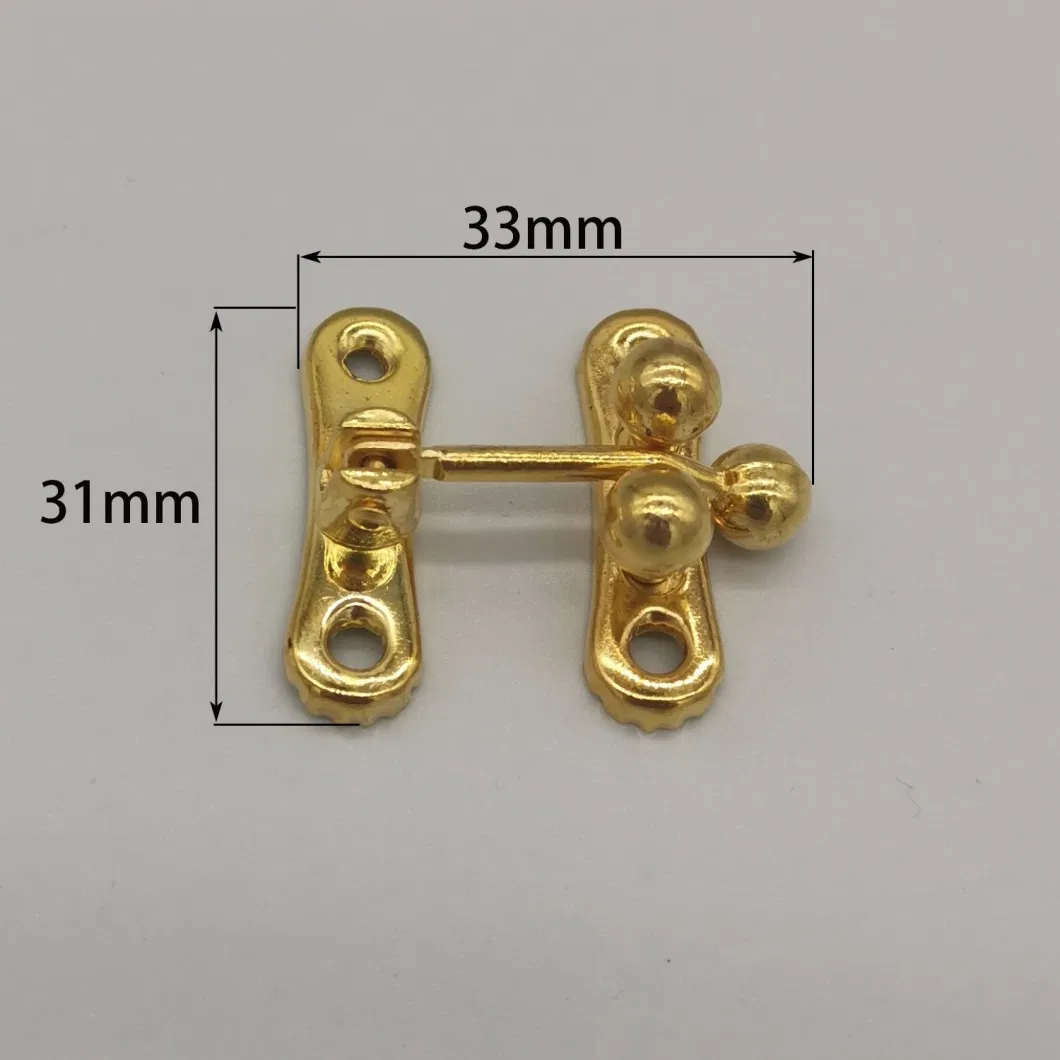 Golden Hasp Lock Catch Clasp Furnite Hardware for Wooden Jewelry Gift Box (33*31mm)