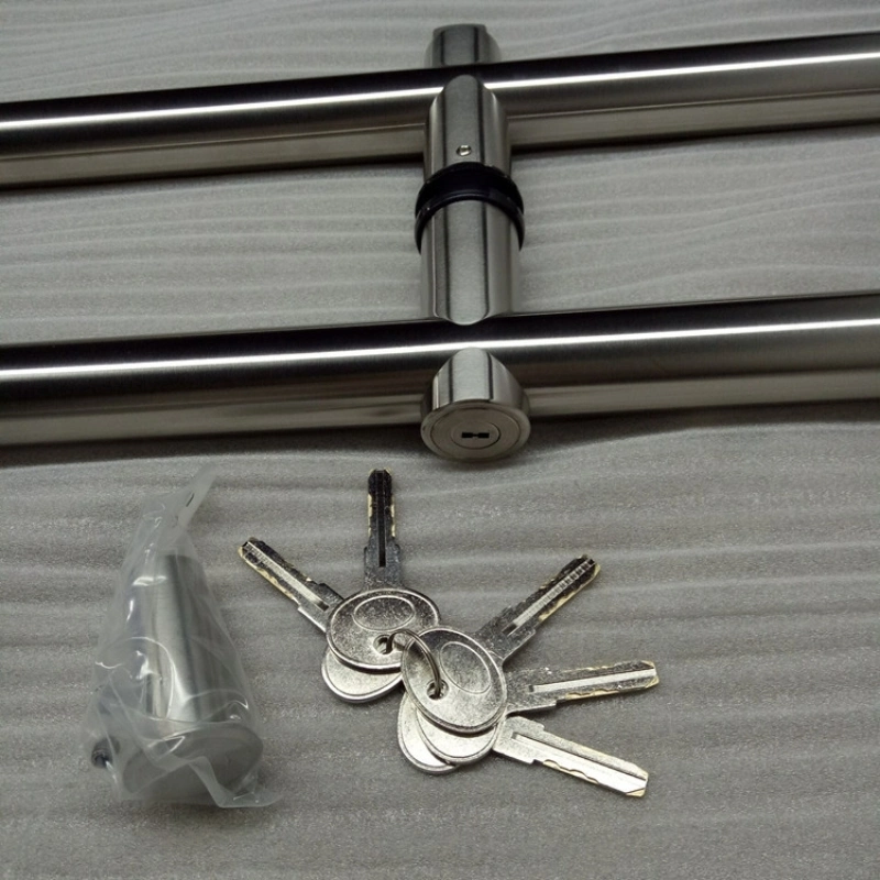 Glass Door Handle Lock 304 Stainless Steel Cabinet Handle Pulls and Hollow T Bar Handles