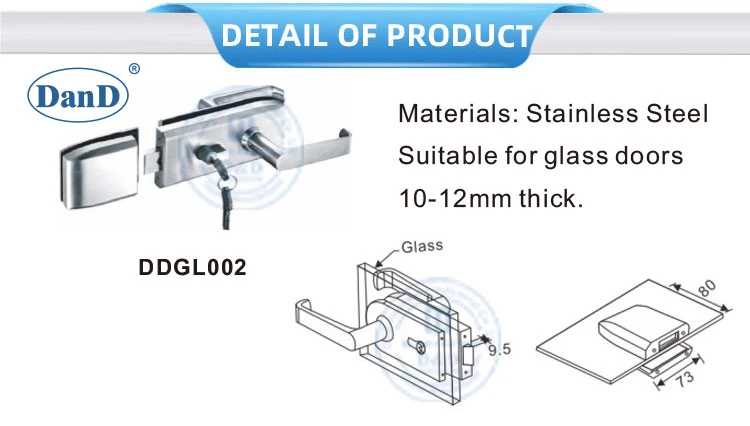 Security Stainless Steel Office Glass European Mortise Door Lockset Handle Lock