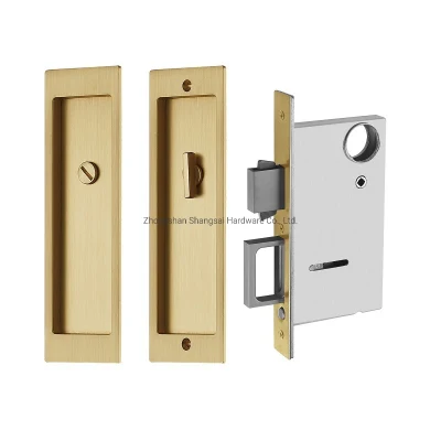  Bolsillo Rectangular moderna Perilla de puerta deslizante, uso intensivo de cerradura de puerta deslizante