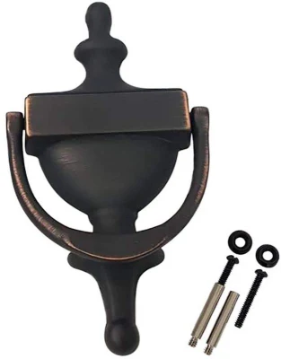 7" Knocker de puerta de latón sólido Knocker de puerta en negro mate