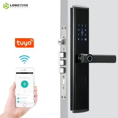 Tuya WiFi tarjeta RFID Código cerradura de puerta inteligente de huella dactilar electrónica