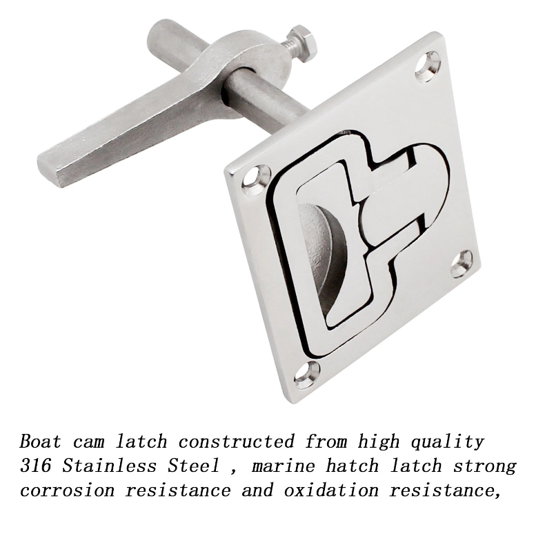 Boat Cam Latch 316 Stainless Steel Marine Hardware Flush Lift Pull Slam Latch with Back Plate