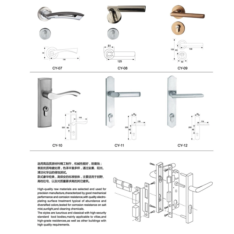 New Design Right Angle Handle Set Body Mortise Door Lock