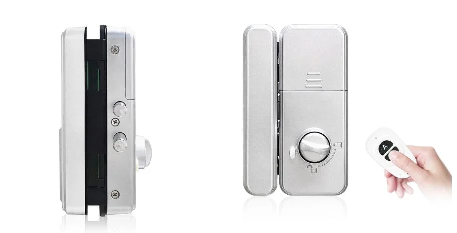 Smart Glass Door Fingerprint Lock with IC Card Reader in Touch LCD Screen (6601)