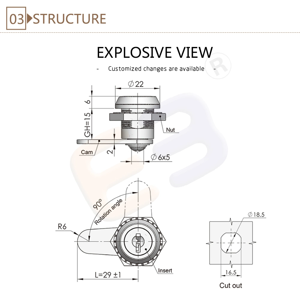 Small Round Lock/Wall Mounted Cabinet Rack Lock