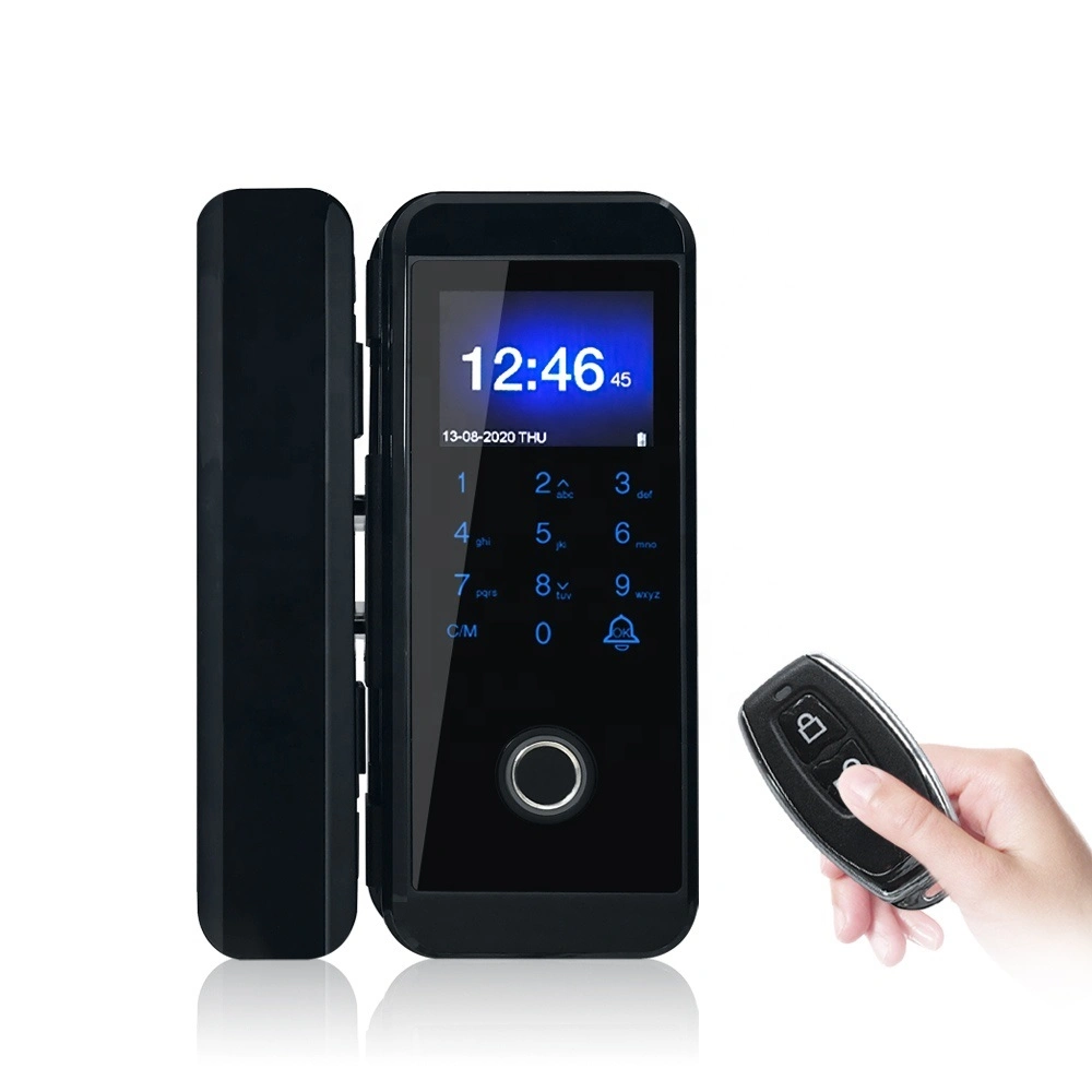 ABS Case Smart Fingerprint Glass Door Lock Biometric Lock in Touch LCD (8801)