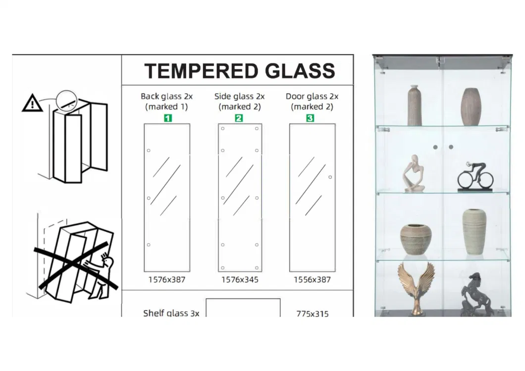 LED Lighting Display Counter Cases Showroom Furniture Showcase Glass Display Cabinet