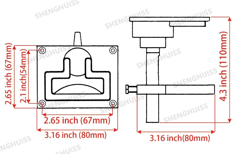 Boat Cam Latch 316 Stainless Steel Marine Hardware Flush Lift Pull Slam Latch with Back Plate