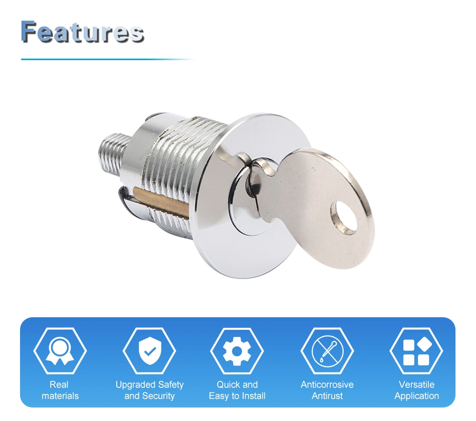 Jk552 Brass Metal Induastry Lock 2 Position Tubular Drawer Cupboard Lock