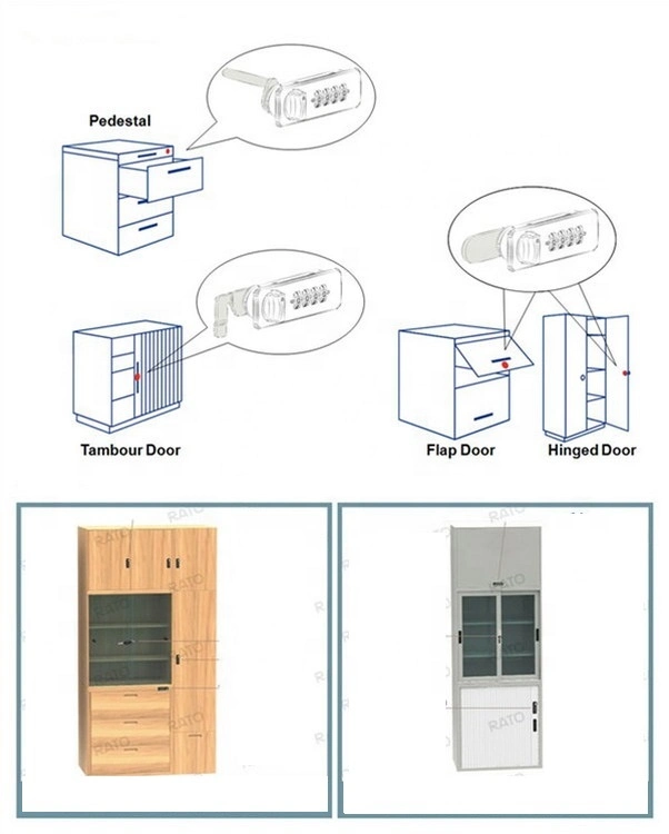 Auto Return Zero 4 Digits Password Cabinet Mechanical Combination Locker Lock