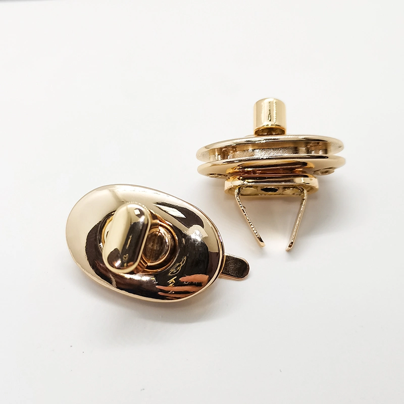 Gold Oval Twist Lock Turn Metal Closure Buckle Locks Hardware