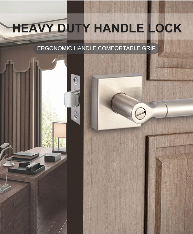 Modern Emergency Square Door Lock Tubular Key Set Handle Door Lever Lock