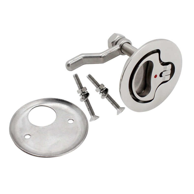 Boat Hatch Cam Latch Stainless Steel 316 Locking Style Marine Slam Flush Mount Round Pull Latch