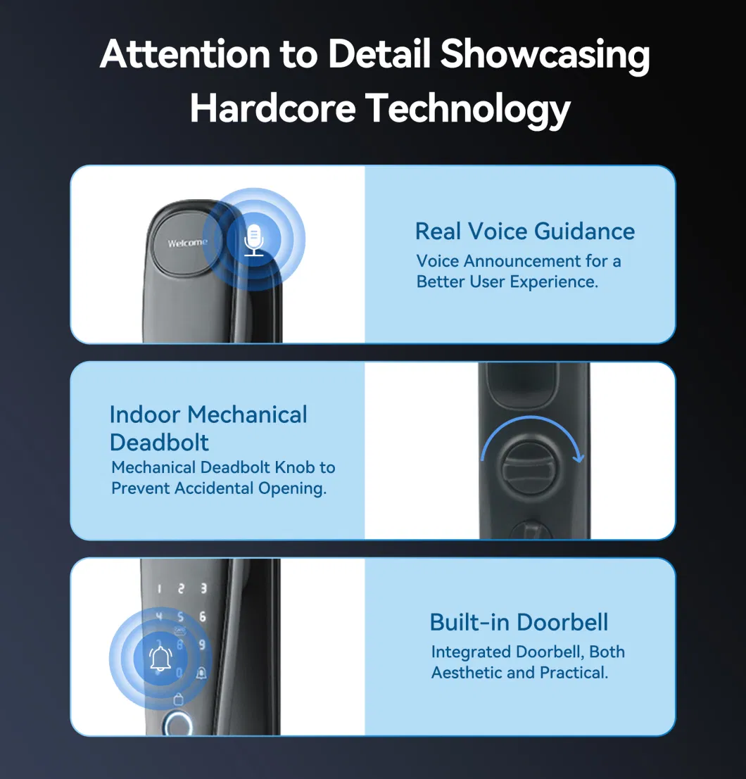 Security System Integration Auto-Locking Feature Fingerprint Keyless Door Lock