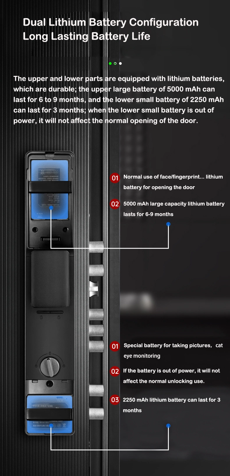 Home Front Door Keyless Smart Lock 3D Face Recognition Smart Door Lock with Camera