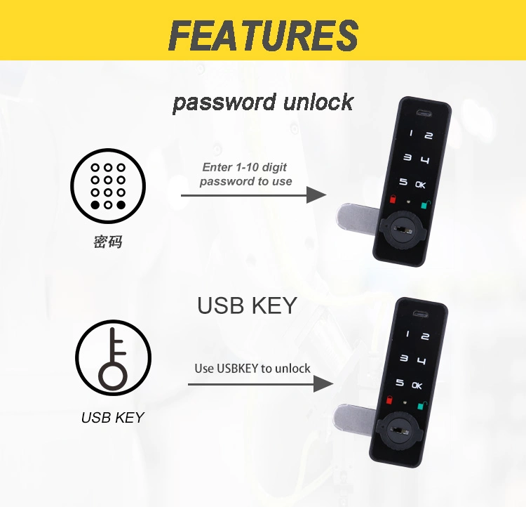 Smart ABS Touch Screen Passcode Electronic Cabinet Combination Digital Locker Lock