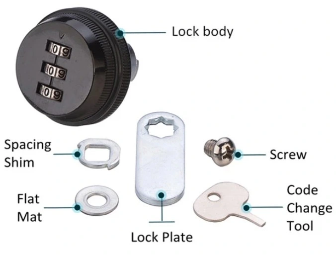 3 Digit Furniture Cabinet Small Mechanical Code Password Desk Combination Cam Lock