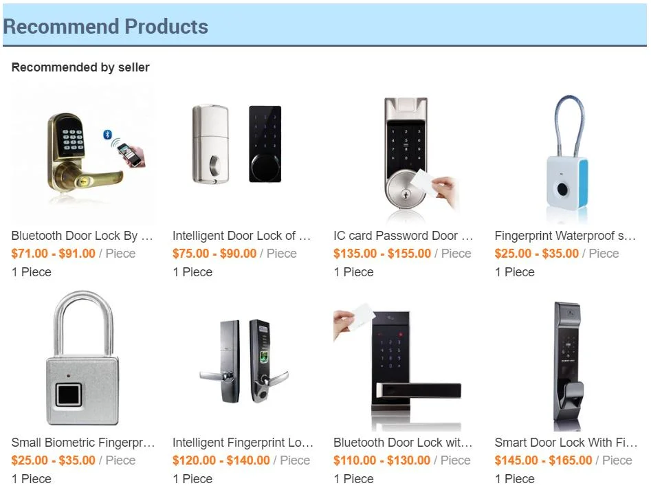 Smart Glass Door Fingerprint Lock with IC Card Reader in Touch LCD Screen (6601)