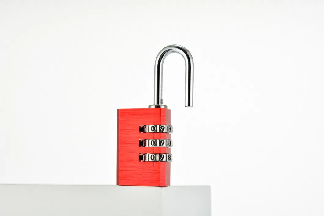 Red Aluminum Alloy Combination Code 3 Dials Security Handle Pad Lock