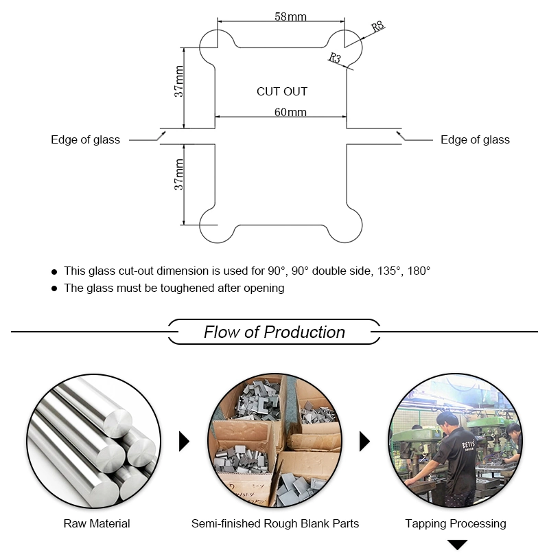 304 316 Grade Stainless-Steel Bathroom Shower Glass Hardware Heavy Duty Swivel Pivot Adjustable Wall-Mount Glass-to-Glass 90 135 180 Degree Door Hinge