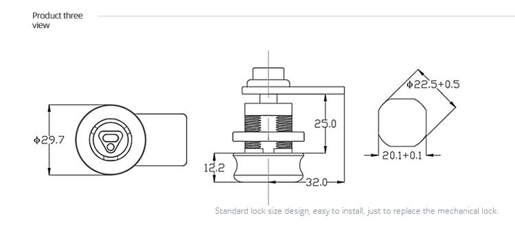 Security Metal Digital Combination Round Shape Cam Lock