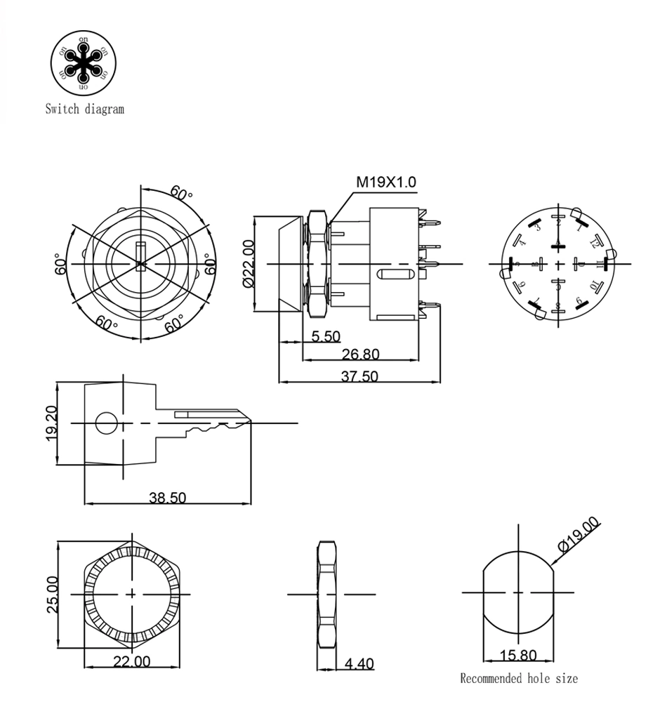 Jk221 Elevator Keys Switches on off Lock Industrial Electric Cabinet Door Lock