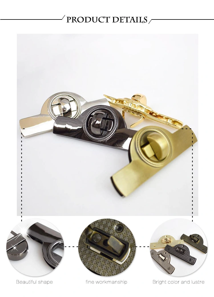 at-Bf129 Hardware Accessories Handbag Locks Twist Turn Locks Clasps Closure Bag Metal Lock