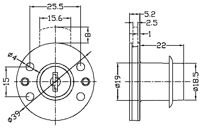 109 Zinc Alloy Round Desk Drawer Lock