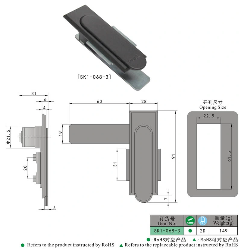 Electrical Control Panel Cabinet Latch Lock