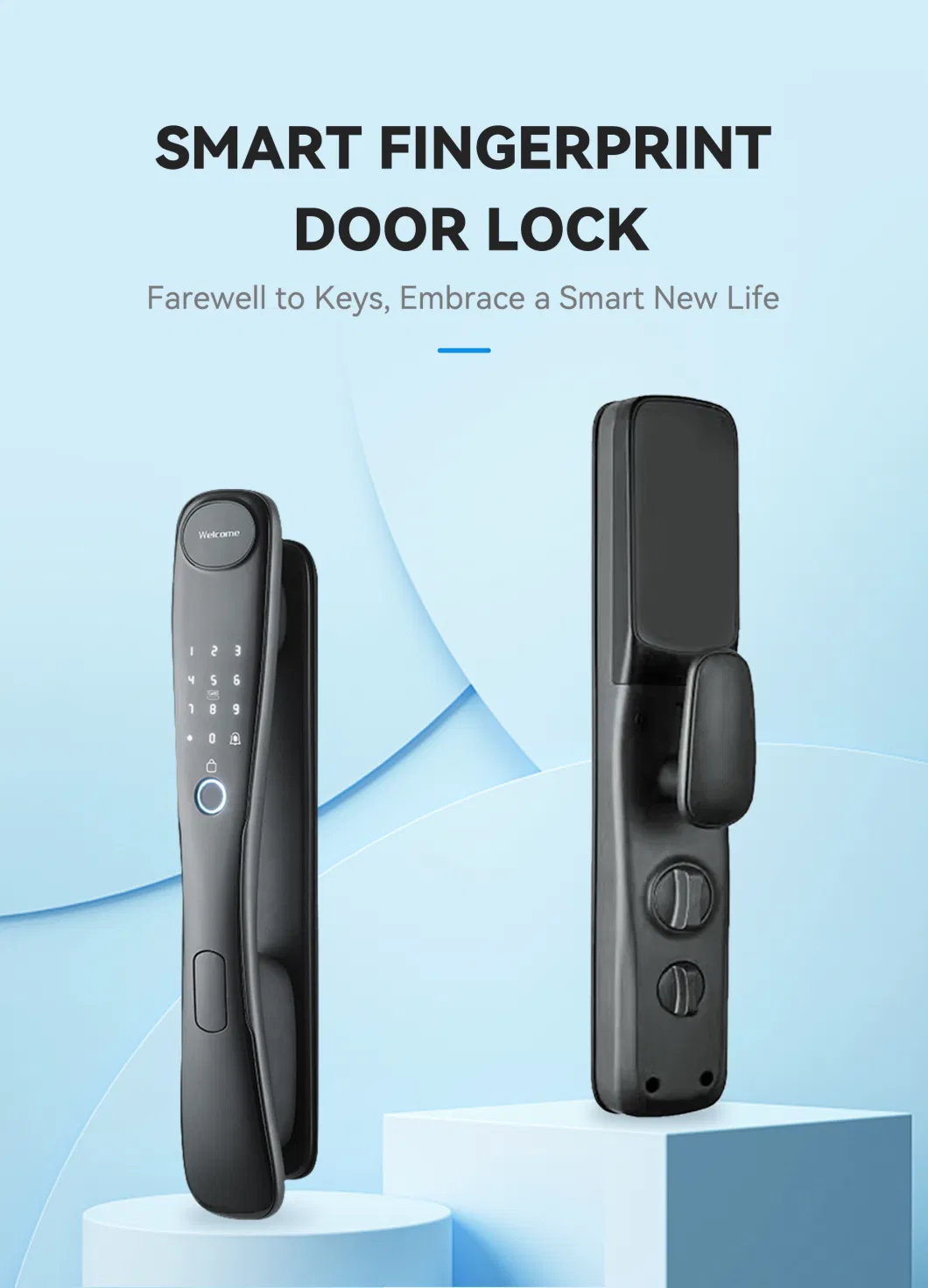 Security System Integration Auto-Locking Feature Fingerprint Keyless Door Lock