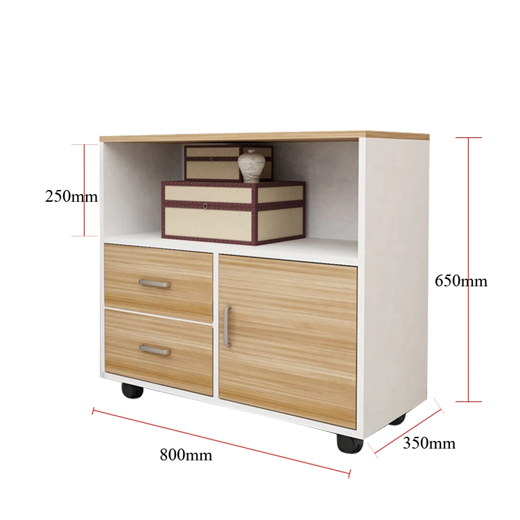 Cabinets Panel Side Cabinet Mobile File Cabinet Movable Storage Cabinet with Lock Three Drawers