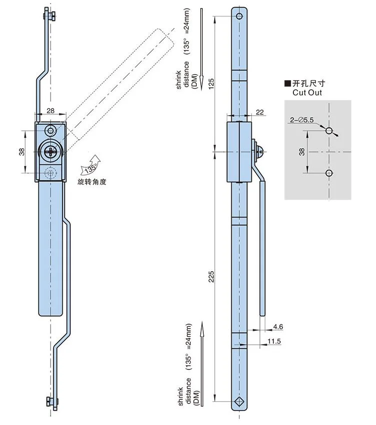 Cabinet Swing Handle Multi-Point Lock (YH9496)