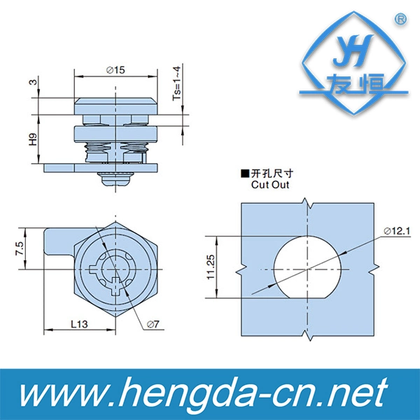 Yh9801 High Quality Security Zinc Alloy Die-Cast Keyed Alike Metal Mailbox Cabinet Tubular Cam Door Lock Cylinder Lock