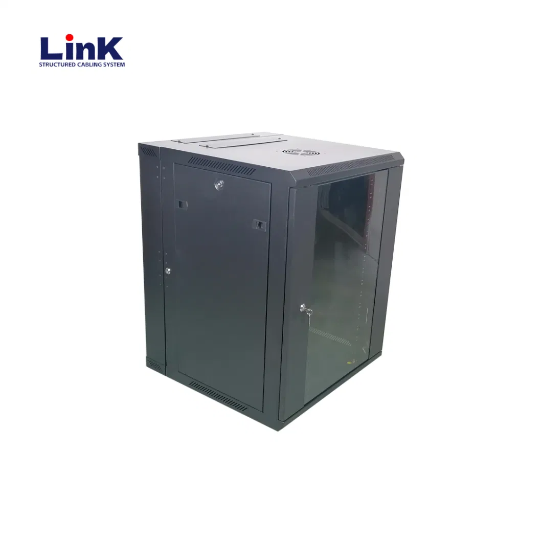 12u Wall Mount Network Server Cabinet for 19 Inch It Equipment, Removable Side Panels, Locks, Fan