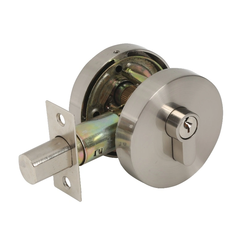 Zinc Alloy Single Cylinder Round Deadbolt Lock Entry Door Knob Lock