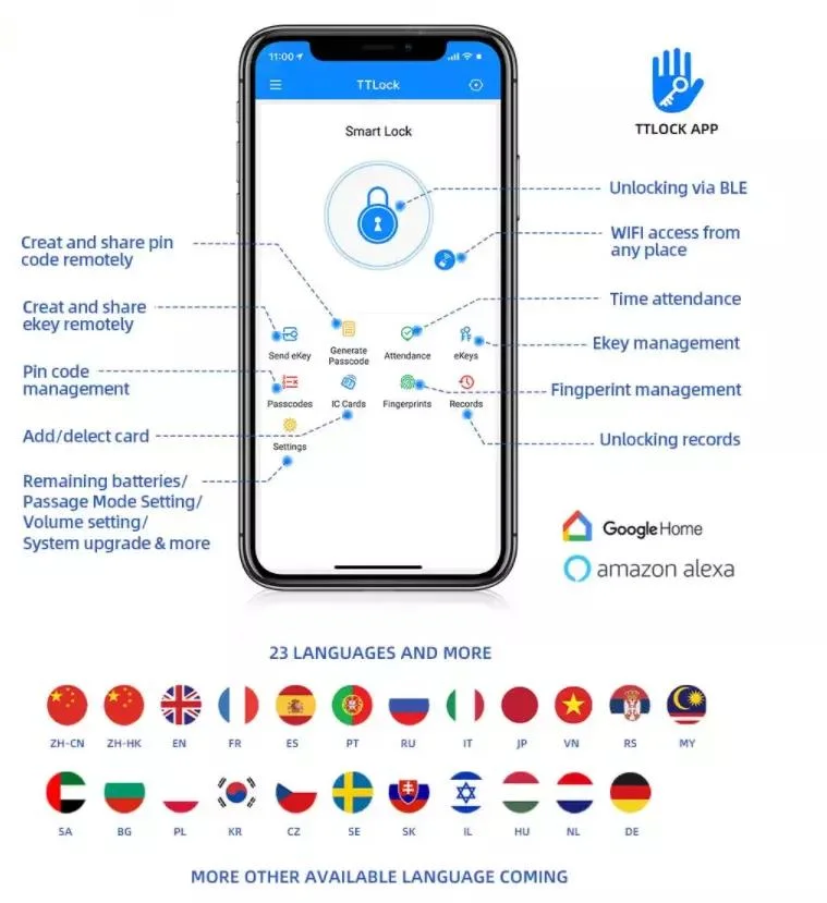 Keyless Keypad Biometric Fingerprint Door Lock for Home