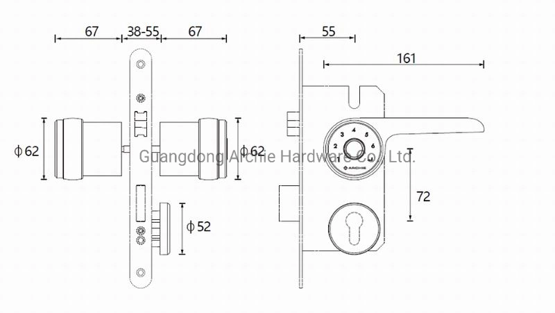 Anti Bacterial Biometric Fingerprint Digital Smart Apartment Door Handle Lock