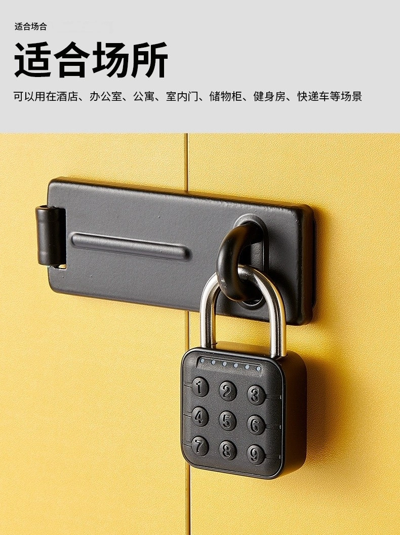 Password Padlock Smart Lock with USB Charging for Bags Luggage Suitcases Locker