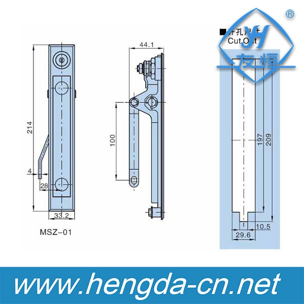 Yh9630 Electronic Cabinet Handle Latch Electrical Panel Lock