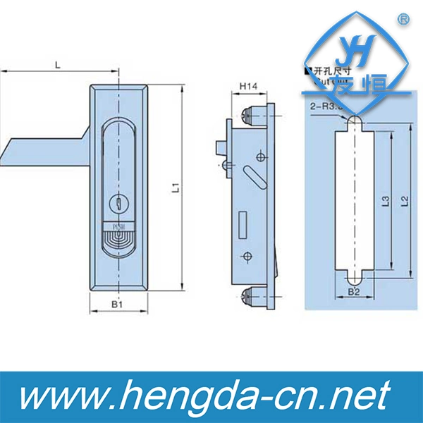 Yh9588 Cam Locking Push Bottom Industrial Cabinet Plane Locks