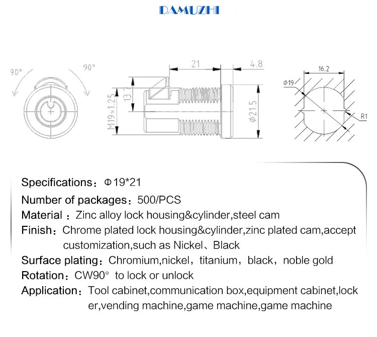 Vending Machine Game Machine Tubular Cam Lock Tool Cabinet Lock