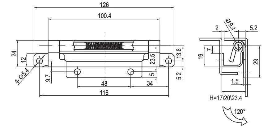 Concealed Hinge Stainless Steel Heavy Duty Cabinet Hinge Industrial Enclosure