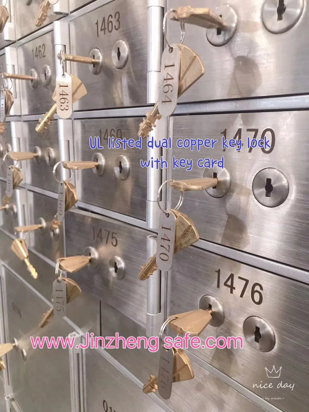 Copper Key Lock for Safe Deposit Box and Bullion Locker